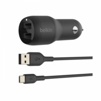 Автомобильное зарядное устройство Belkin Car Charger 24W Dual USB-A, USB-A - USB-C, 1m, black