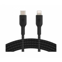 Кабеля, переходники, адаптары Belkin USB-С - Lightning, BRAIDED, 1m, black