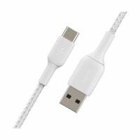 Кабеля, переходники, адаптары Belkin USB-A - USB-С, BRAIDED, 1m, white