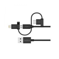 Кабеля, переходники, адаптары Belkin USB 2.0 Universal MicroUSB/USB-C/ Lightning Connectors, 1.2m