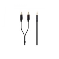 Кабеля, переходники, адаптары Belkin jack 3.5mm - M/RCA-Mx2, portable, 2m, black/gold