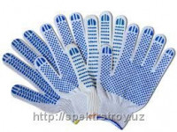 Перчатки трикотажные с ПВХ покрытием.-SPEKTR STROY INVEST