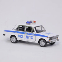 VAZ-2105 Lada oq politsiya o'yinchoq mashina modeli