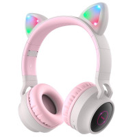 Беспроводные наушники Hoco W27 Cat ear (Rose-Gray)