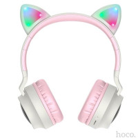 Беспроводные наушники Hoco W27 Cat ear (Rose-Gray)