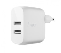 Сетевое зарядное устройство Belkin Home Charger (24W) DUAL USB 2.4A (WCB002VFWH)