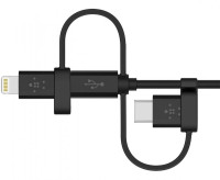 Кабель Belkin USB-A TO MICRO USB/LTG/USB-C, 4, CHRG/SYNC CABLE (F8J050BT04-BLK)