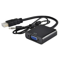 Кабель-переходник HDMI - VGA (с аудиовыходом 3,5 мм)