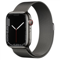 Смарт часы Apple Watch Series 7 GPS 45mm Stainless Steel Case with Milanese Loop Black