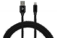 Кабель 2E FUR USB 2.0 TO LIGHTNING CABLE, 1М, BLACK 2E-CCLAC-BLACK, RED