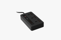 Удлинитель Porodo 5 (3 розетки, 5 USB) Black