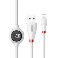 Кабель Baseus Big Eye Digital display USB - Apple Lightning 1.2 м White