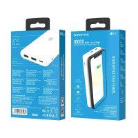 Портативный аккумулятор с беспроводной зарядкой Borofone BT31 Winner 10000mAh White