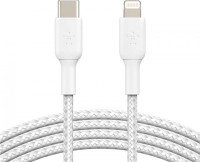 Кабель Belkin USB-С - Lightning Braided 1 м White (CAA004BT1MWH)