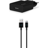 Зарядное устройство Ttec SmartCharger USB с кабелем Type-C (1m) Black