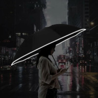 Зонт c фонариком Xiaomi KongGu Reverse Ten Bone Automatic Lighting Umbrella Black