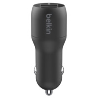 Автомобильное зарядное устройство Belkin Car Charger (24W) Dual USB-A USB-A - Lightning 1m (CCD001BT1MBK)