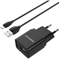 Зарядное устройство Borofone BA19A комплект с кабелем Micro-USB Black