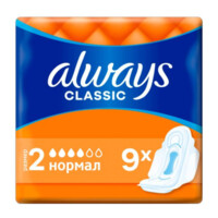 Женские гигиенические прокладки Always Classic Normal, 9 шт